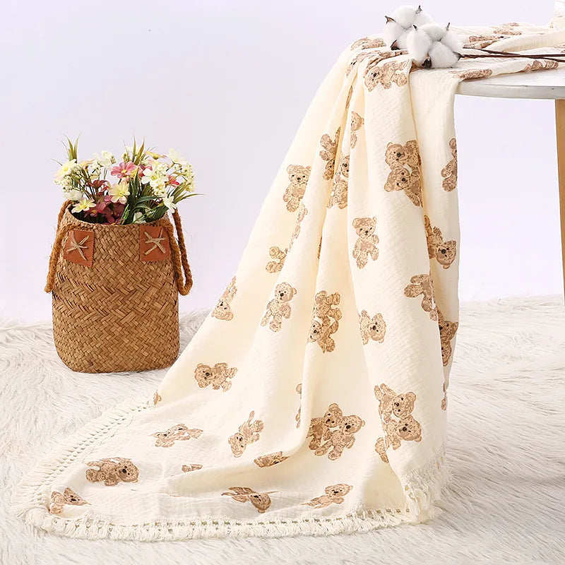 Floral Print Blanket Babies Bed Cover
