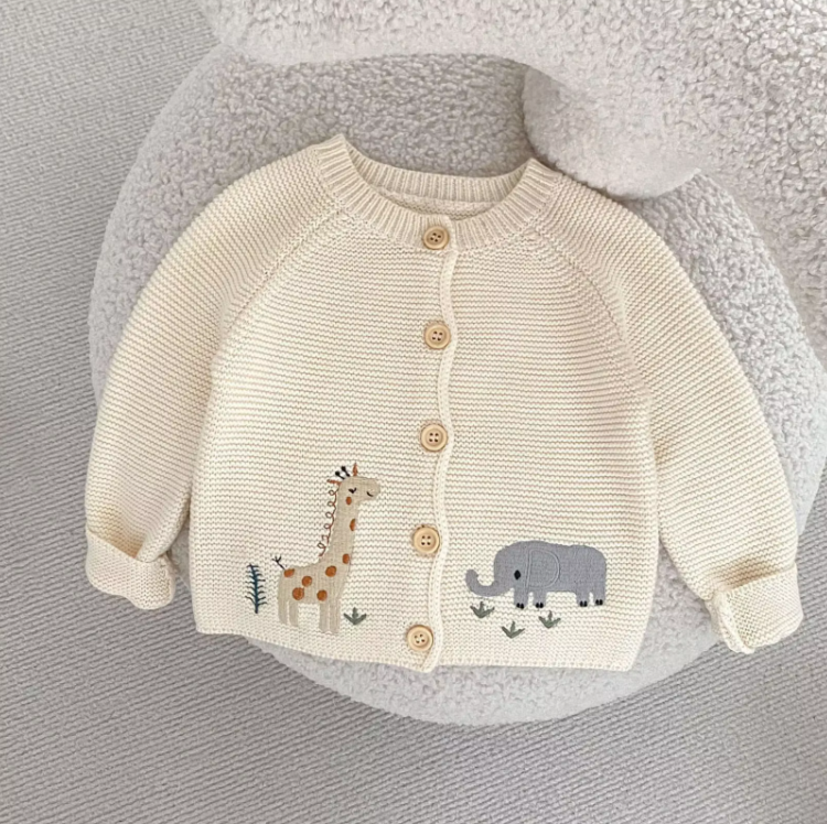 Animal Embroidery Sweater Cardigan