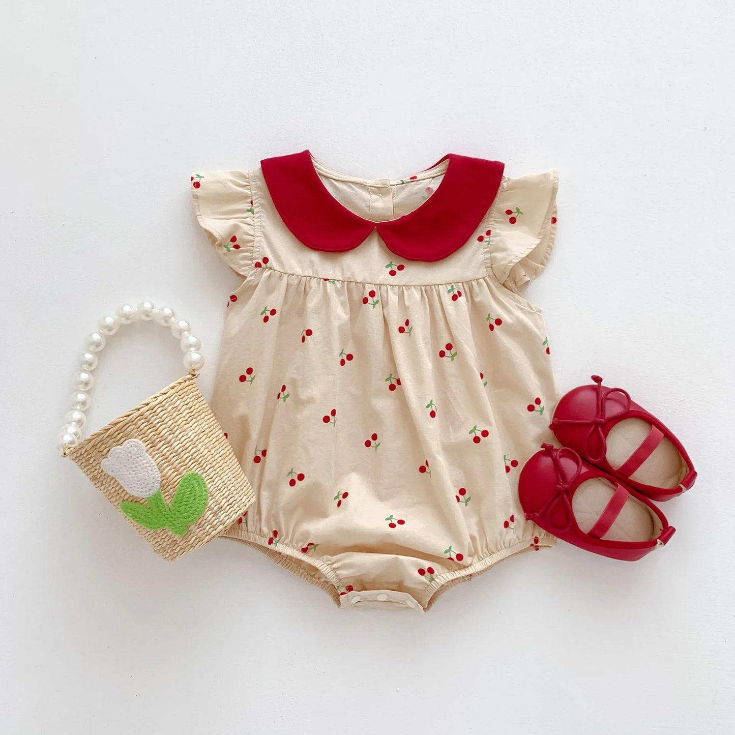Cherry Print Romper