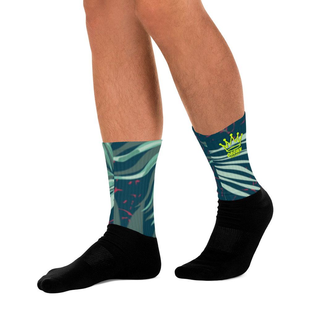 CROWN PICKLEBALL - Tropical Socks (Green)
