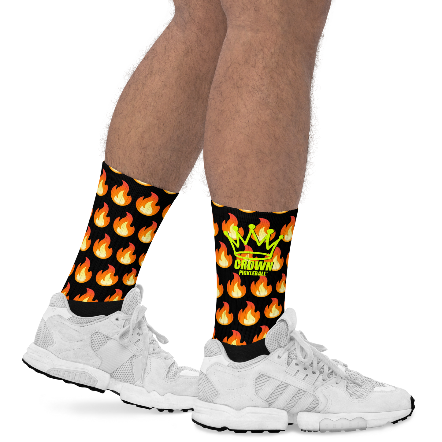 CROWN PICKLEBALL - Flame Socks (Black)