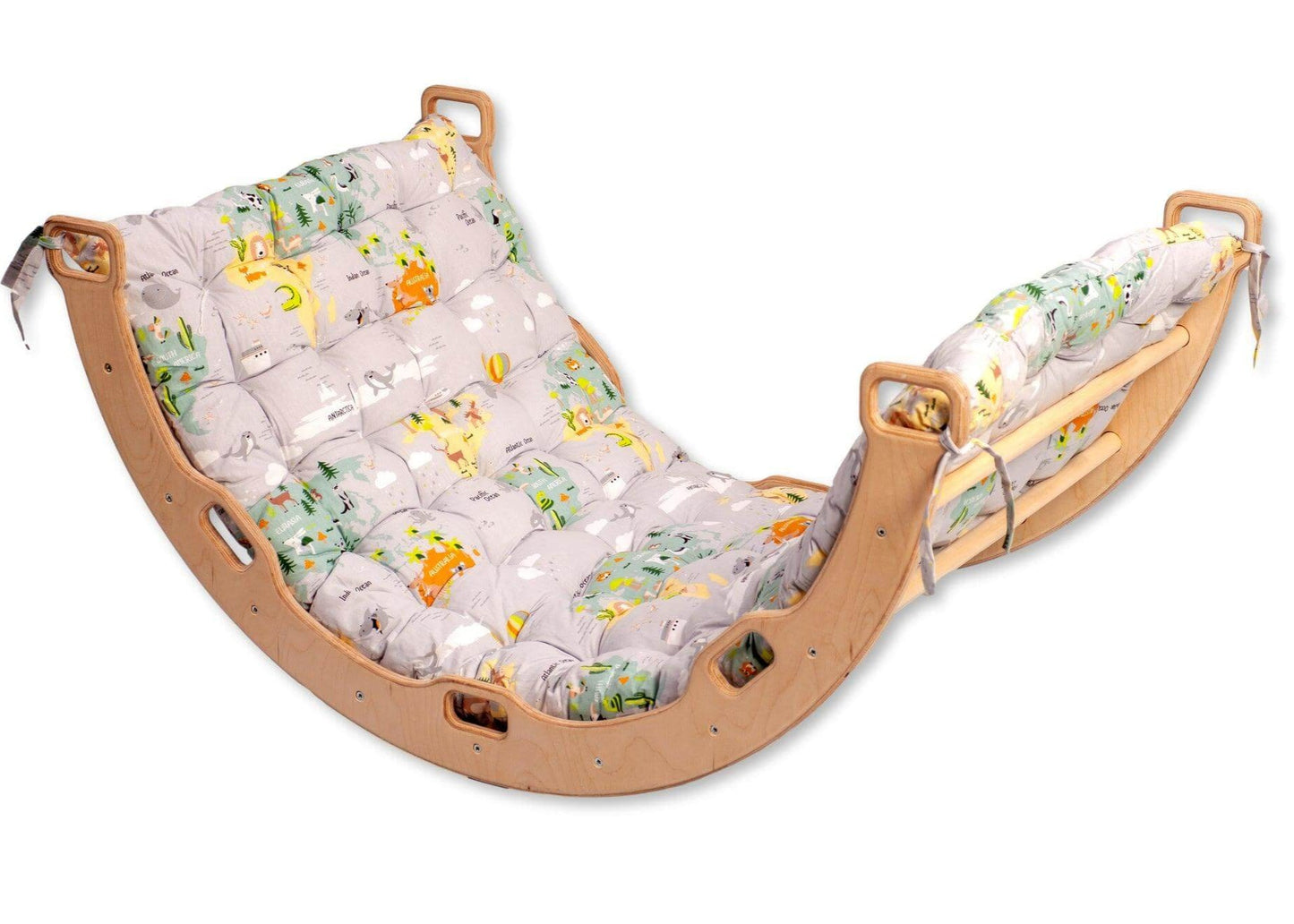 Large Montessori Climbing Arch/Rocker with Pillow Set