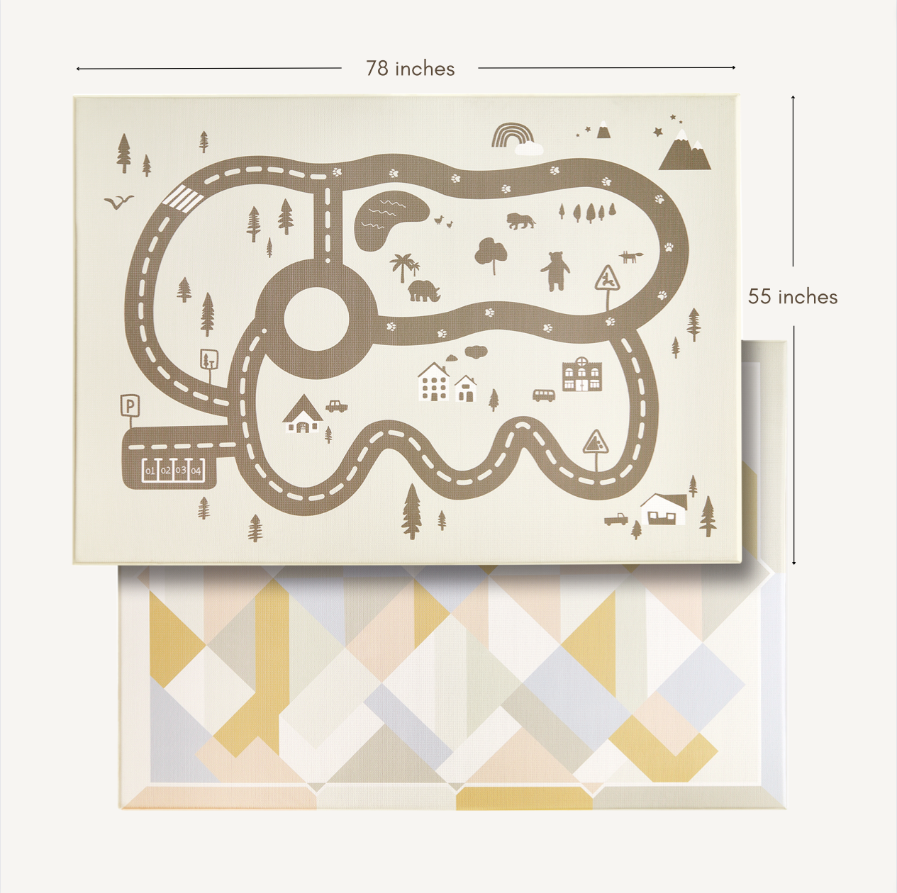 Tiny Land® Double-Sided Baby Playmat Urban Zoo Adventure - Kidtoycart