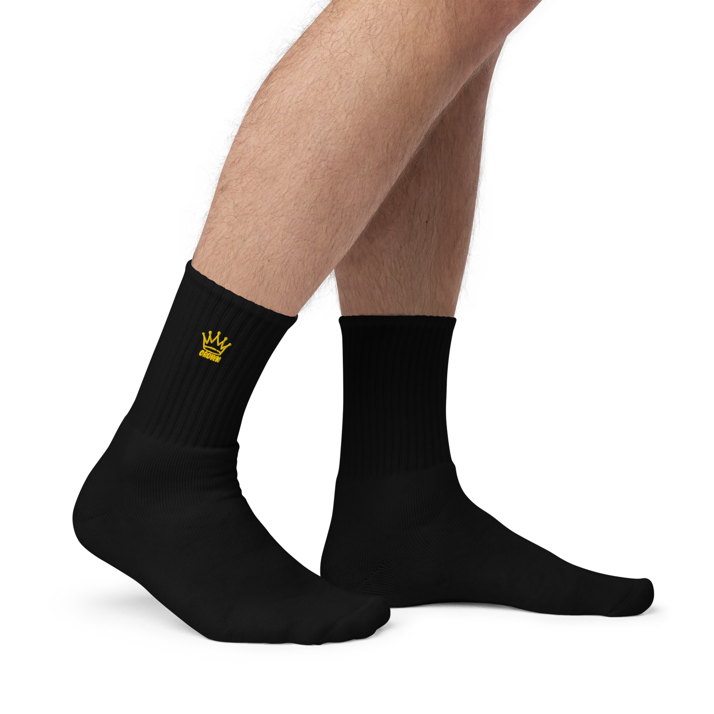 CROWN PICKLEBALL - Embroidered Logo Socks (Black)