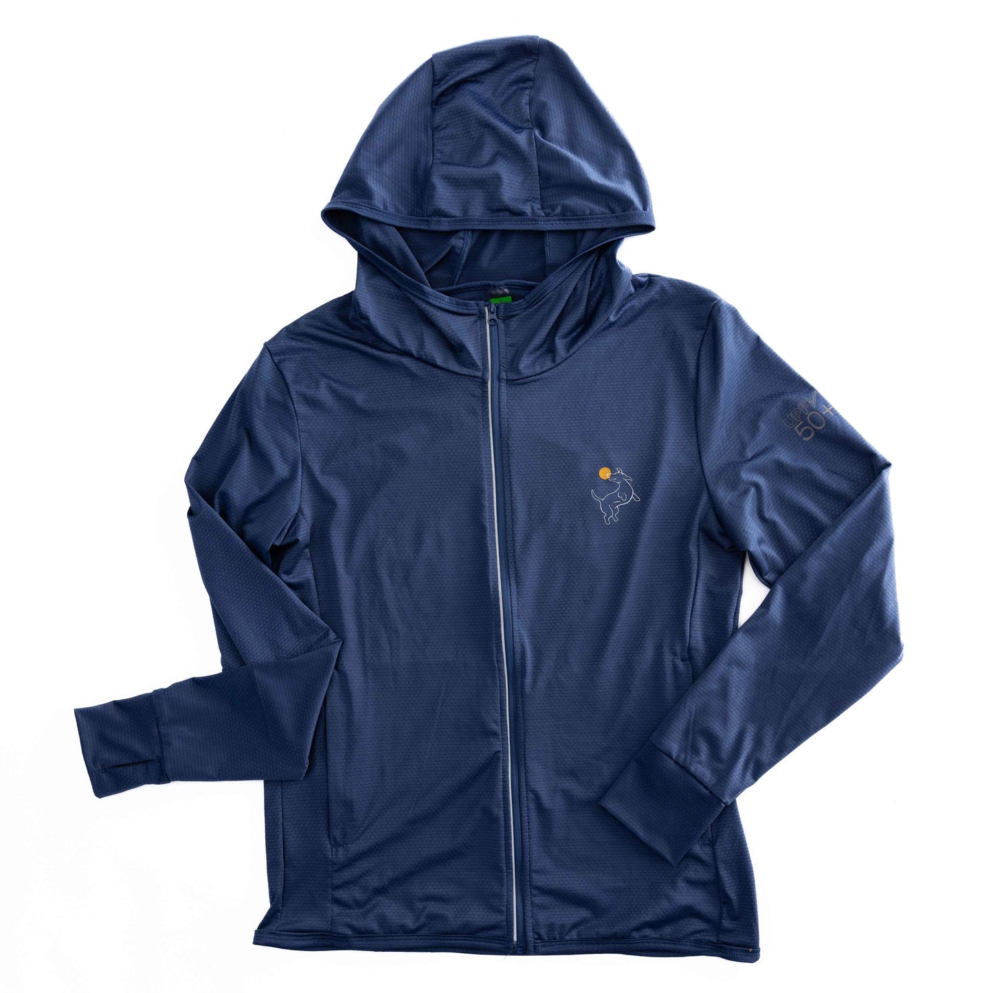 Navy Zip-Front Sun Hoodie