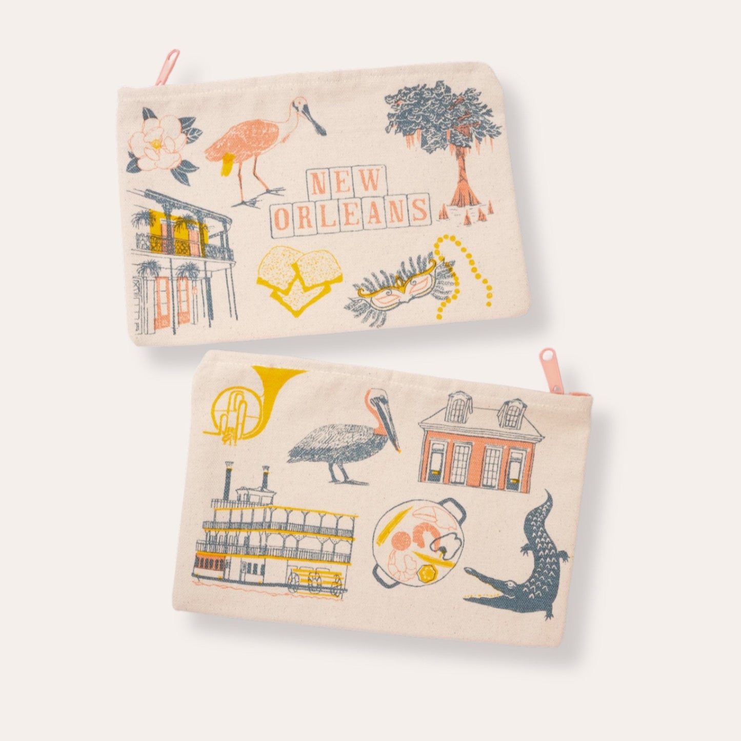 New Orleans Zipper Pouch by Claudia Pearson