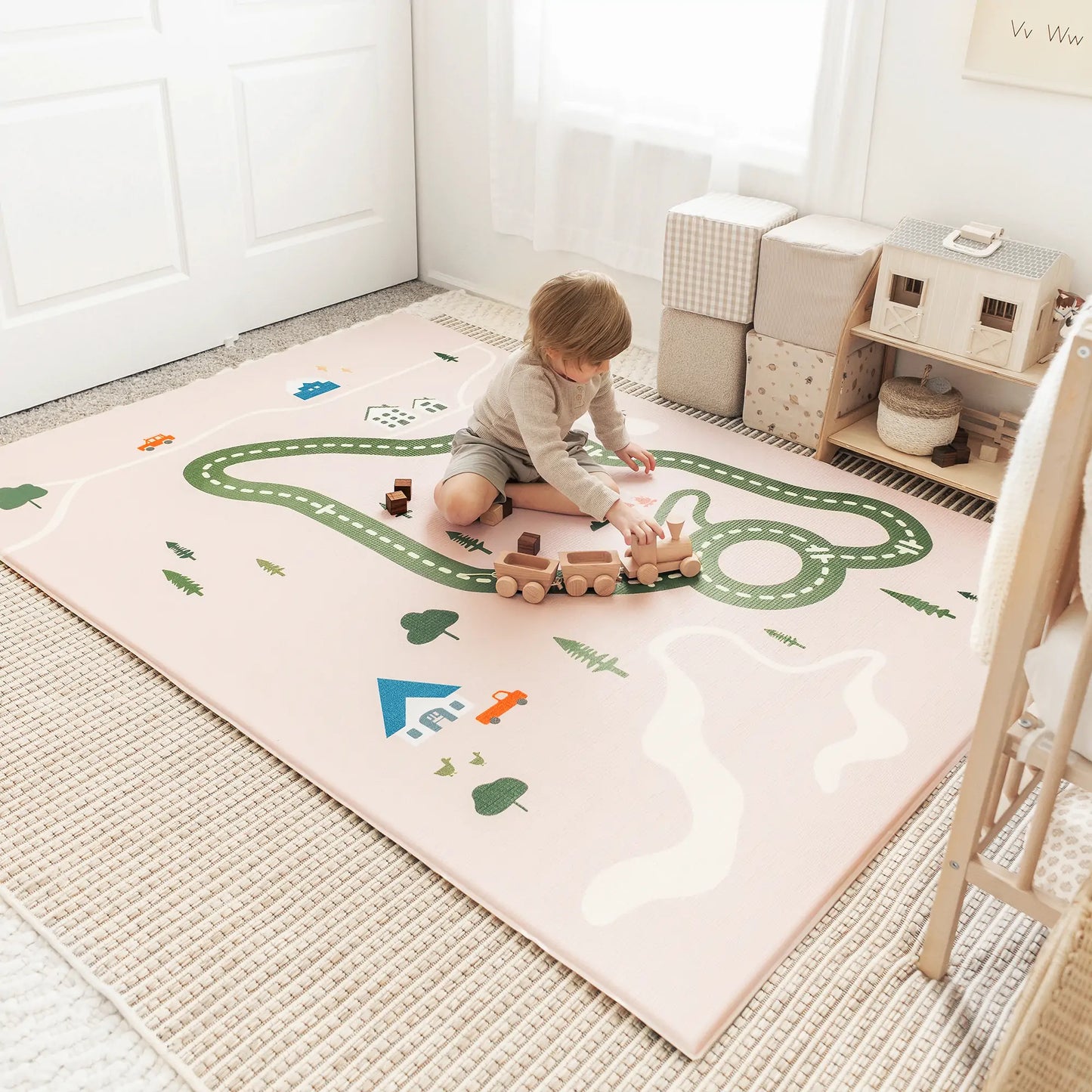 Tiny Land® Double-Sided Baby Playmat Forest Track Wonder - Kidtoycart