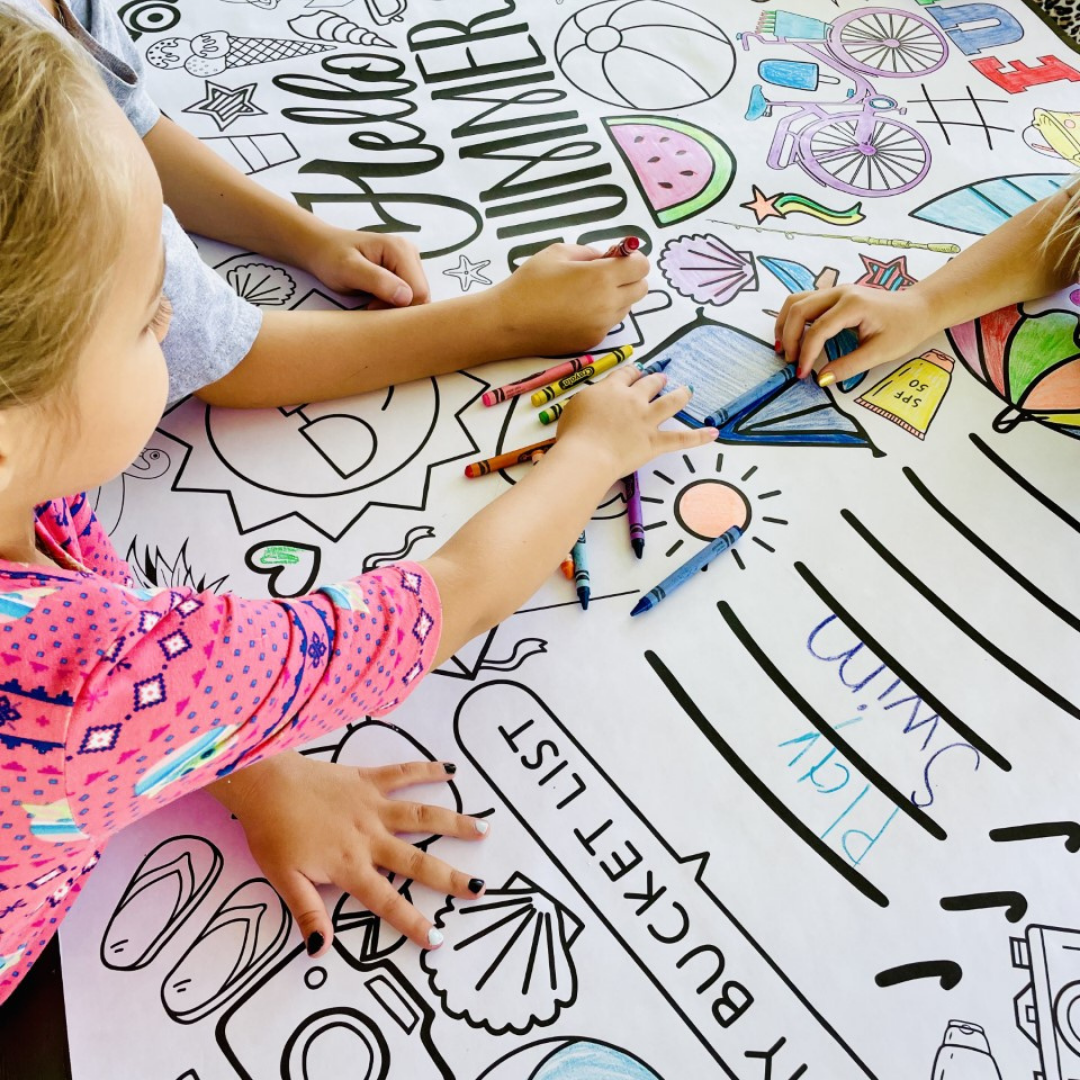 Summer Bucket List Coloring Tablecloth
