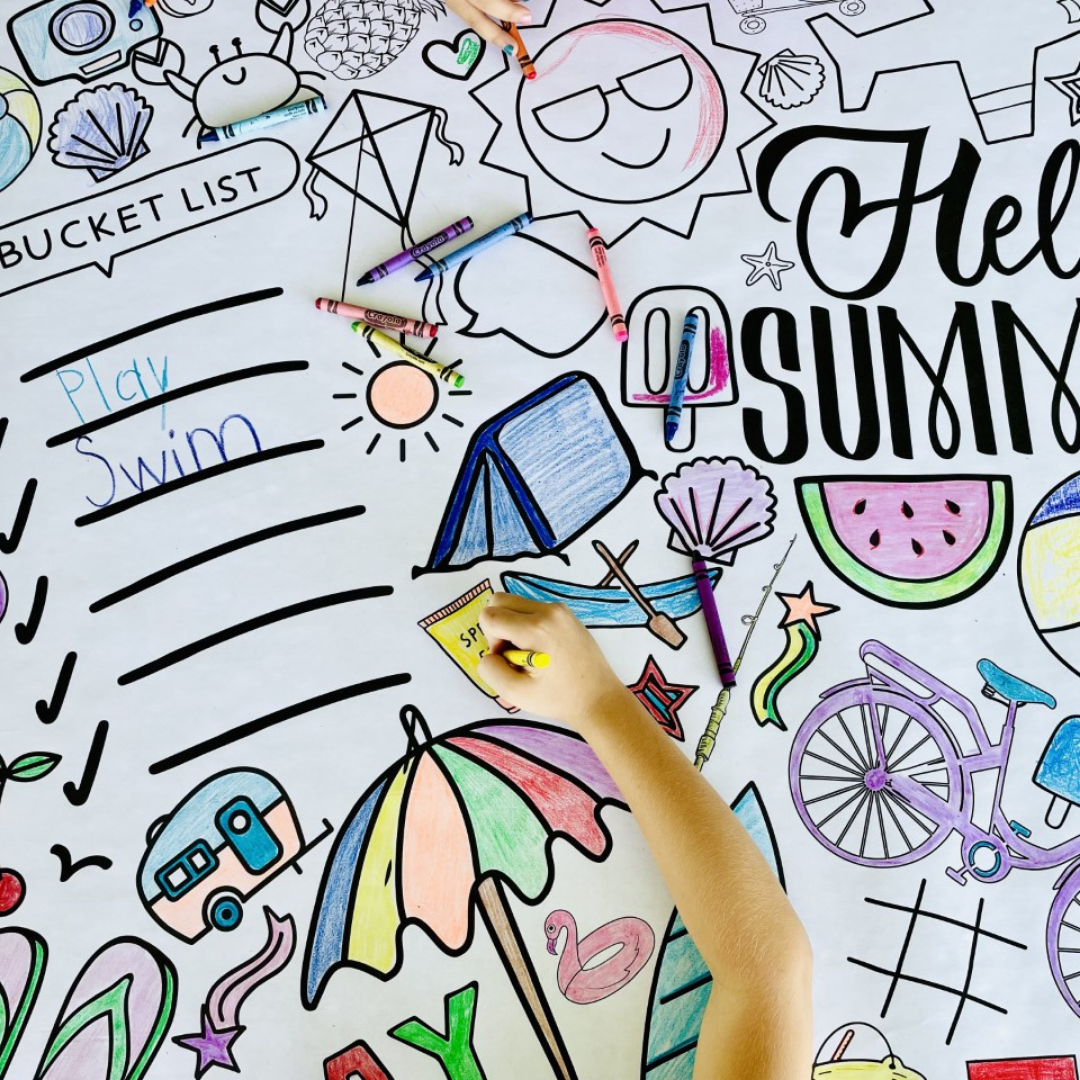 Summer Bucket List Coloring Tablecloth