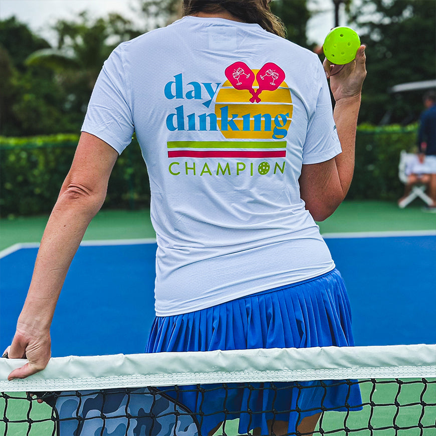 Women's White Lux Day Dinking Pickleball Performance Tee