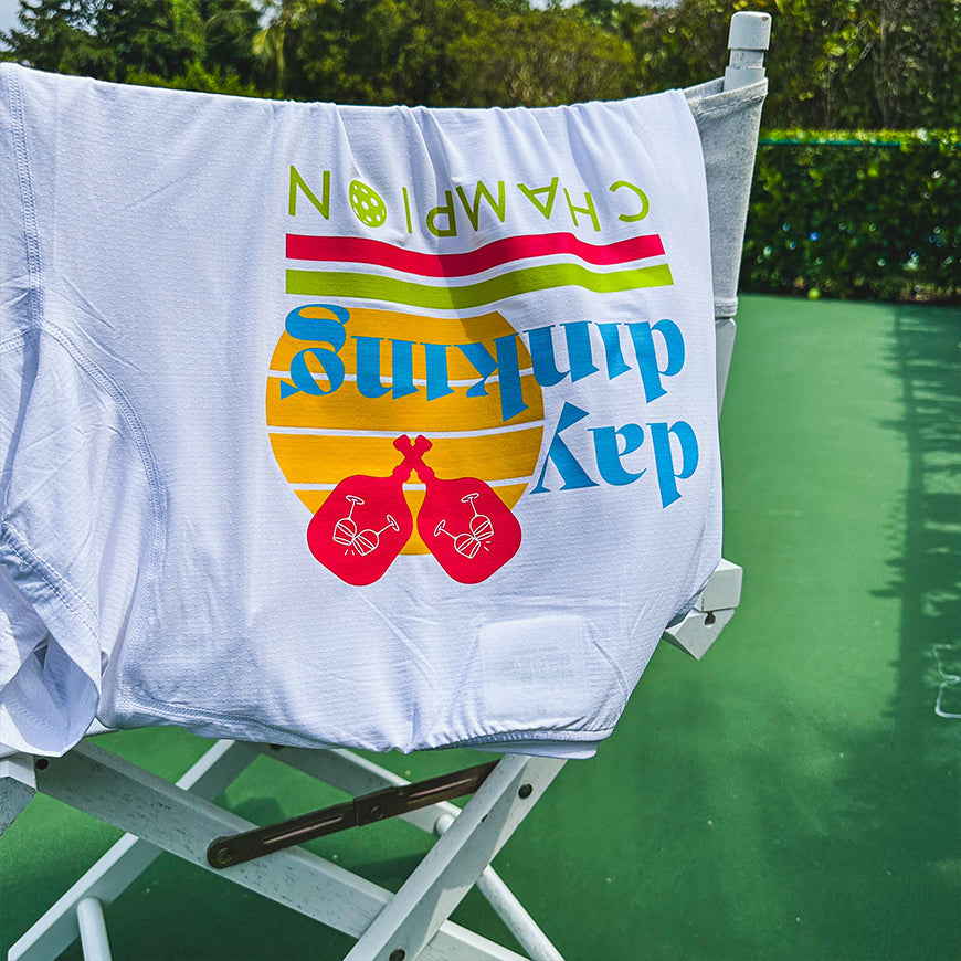 Women's White Lux Day Dinking Pickleball Performance Tee