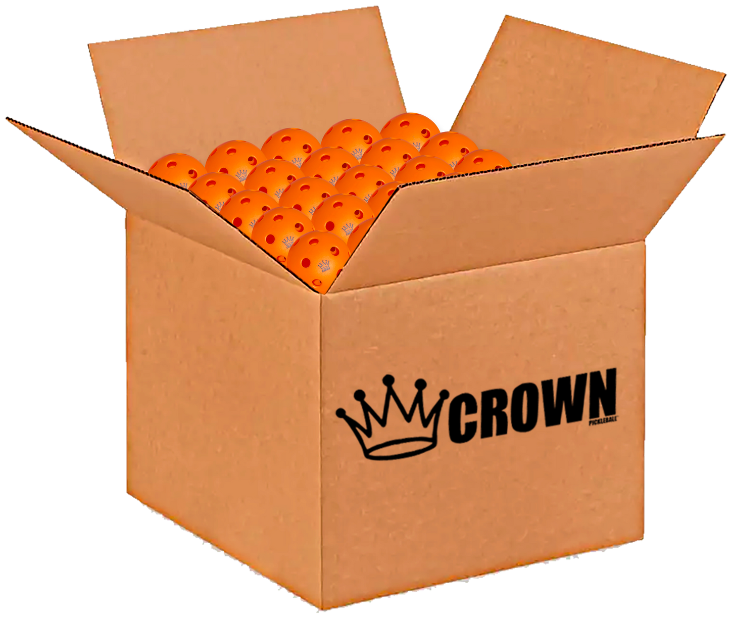 CROWN PICKLEBALL - High-Performance INDOOR Pickleballs (100-PACK TANGERINE)
