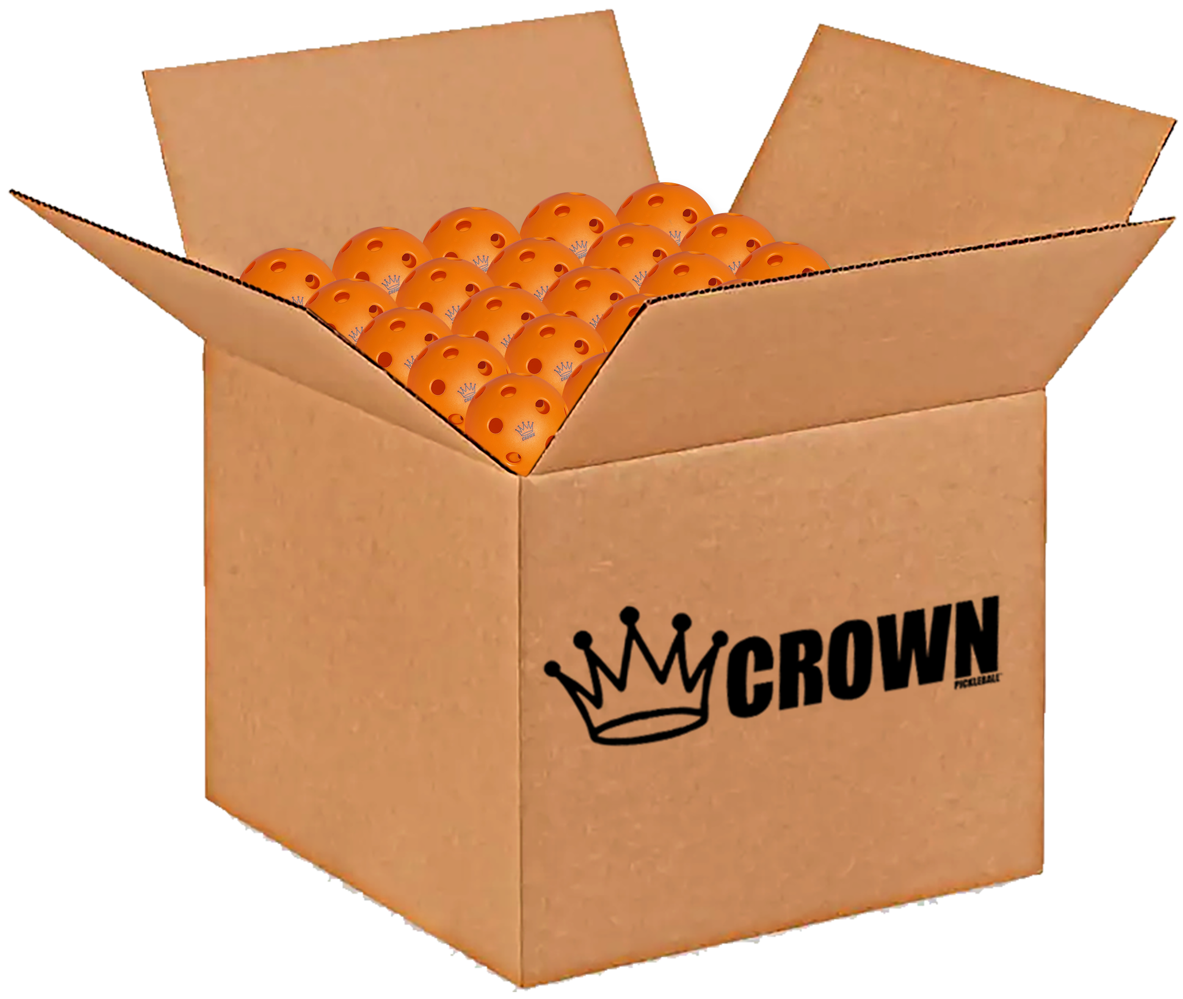 CROWN PICKLEBALL - High-Performance INDOOR Pickleballs (100-PACK TANGERINE)