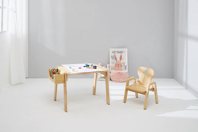 Mesasilla Kids Activities Table Set with Bear, star ,Elephant, Car,and Rabbit - Includes Chair
