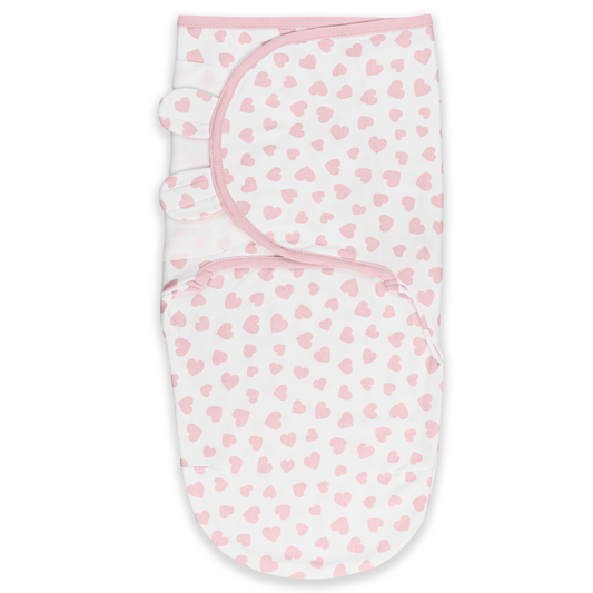 Easy Swaddle Blankets by Comfy Cubs - Pink Heart, Pack of 1