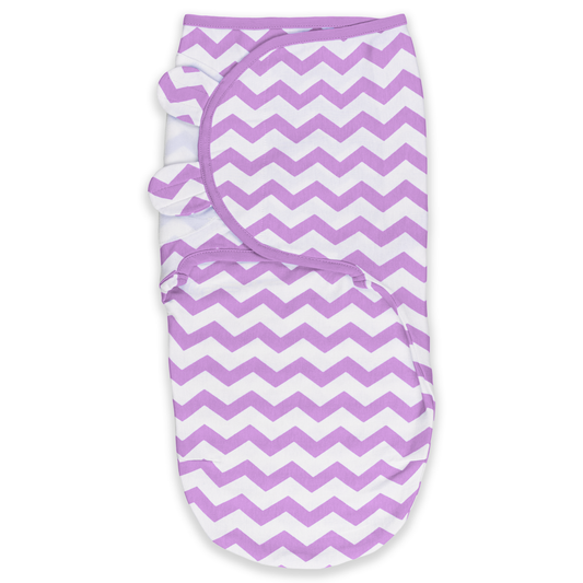 Easy Swaddle Blankets by Comfy Cubs - Purple Chevron, Pack of 1