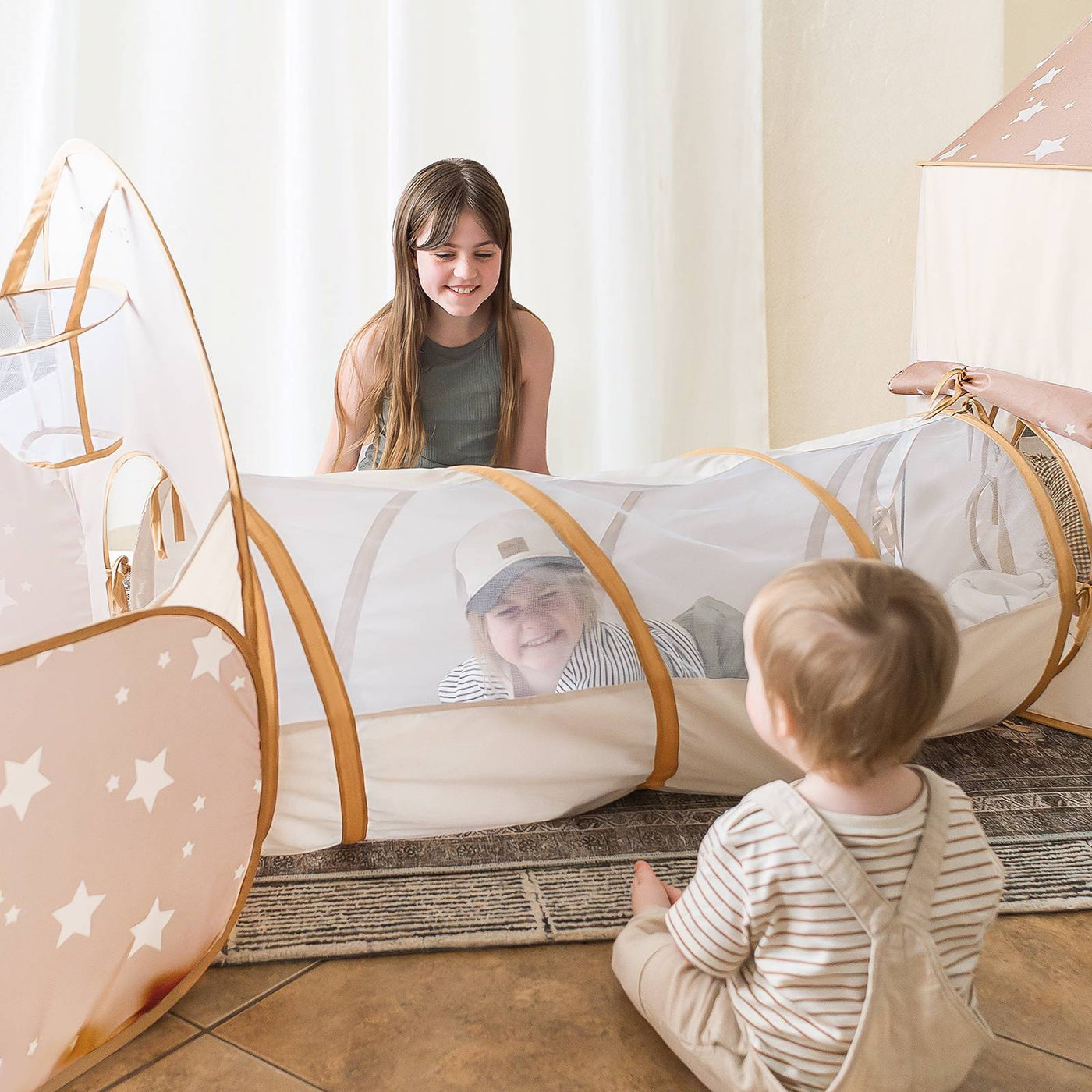 Tiny Land® Compact Adventure 3-in-1 Play Tunnel With no Balls - Kidtoycart