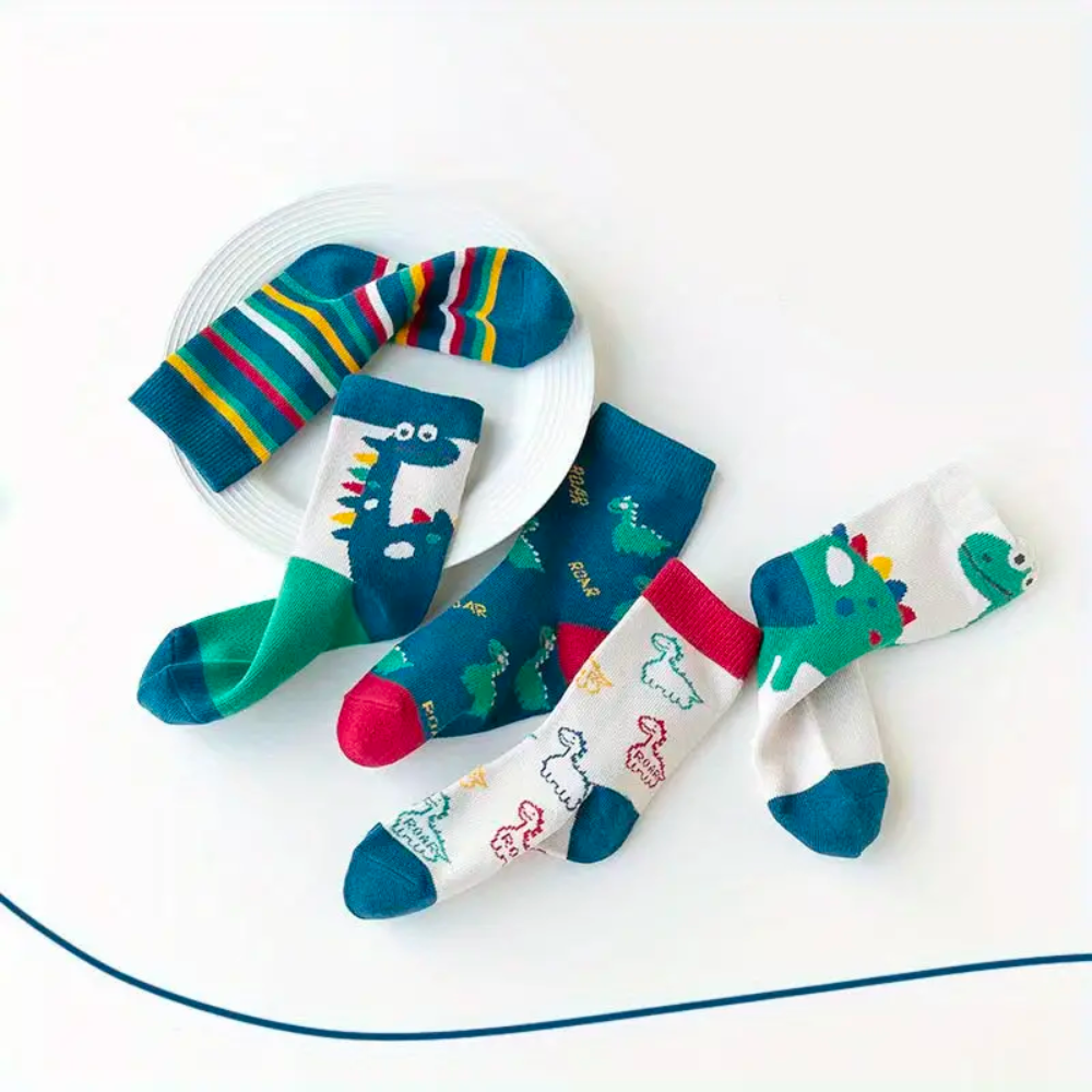 Dino Knit Socks (5 pairs bundle)