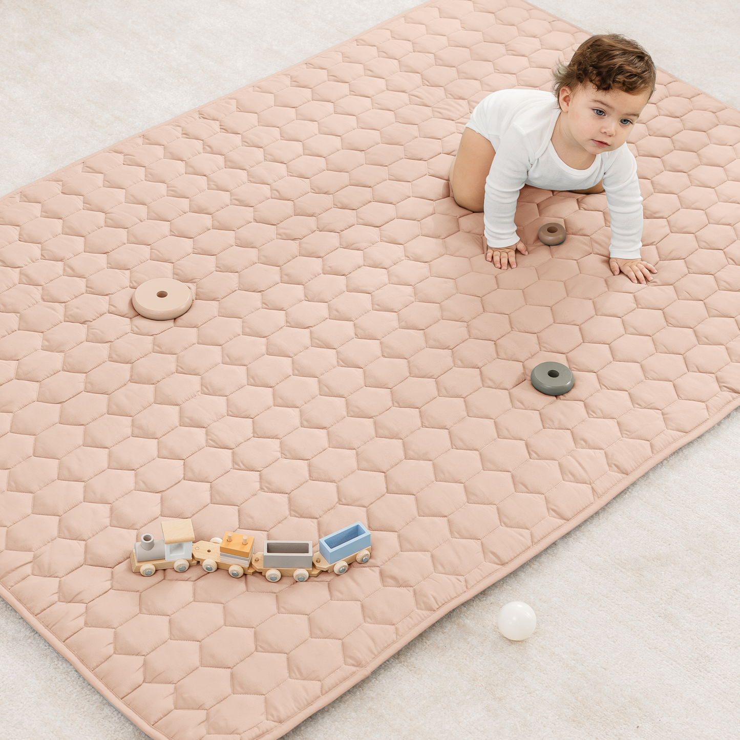 Play Mat with Non-Slip Bottom - Blush