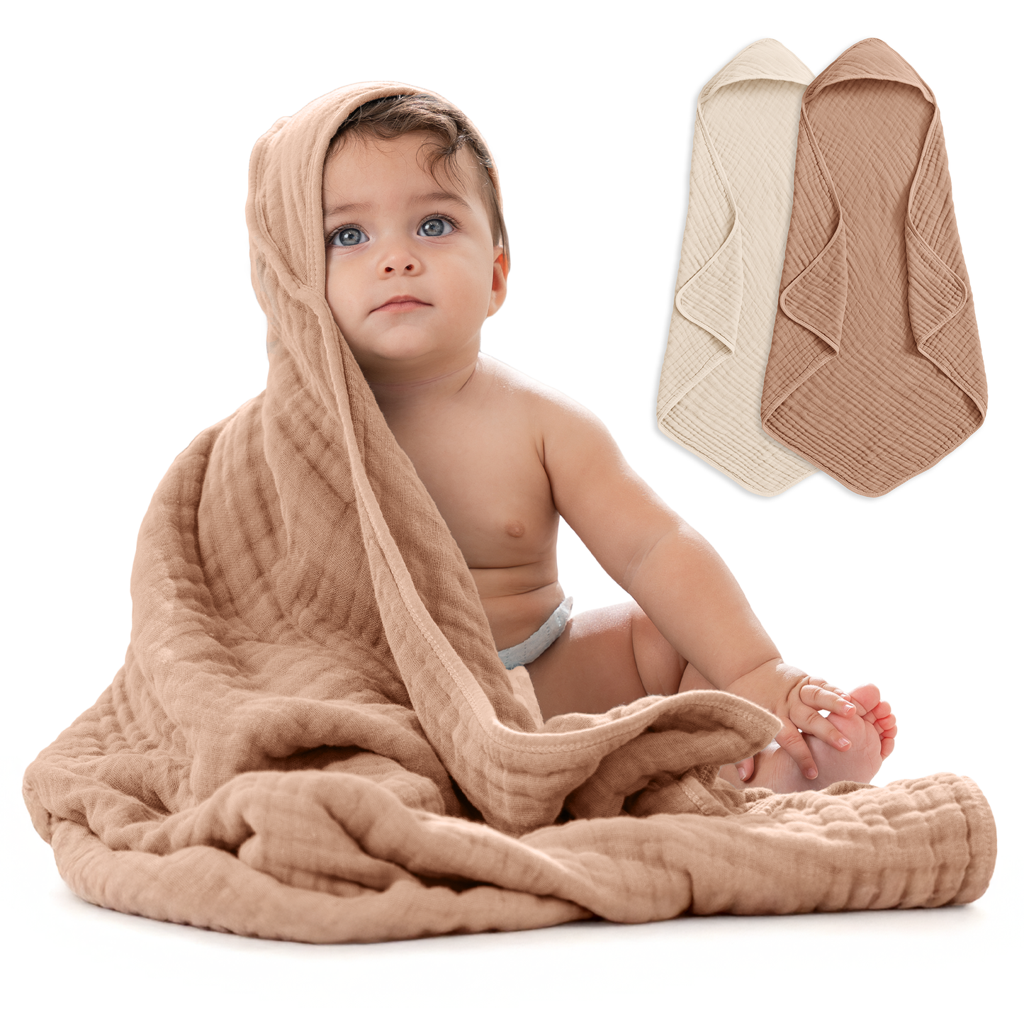 Baby Hooded Towels by Comfy Cubs - Cedar & Sand