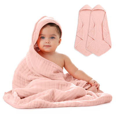 Baby Hooded Towels by Comfy Cubs - Lace Pink