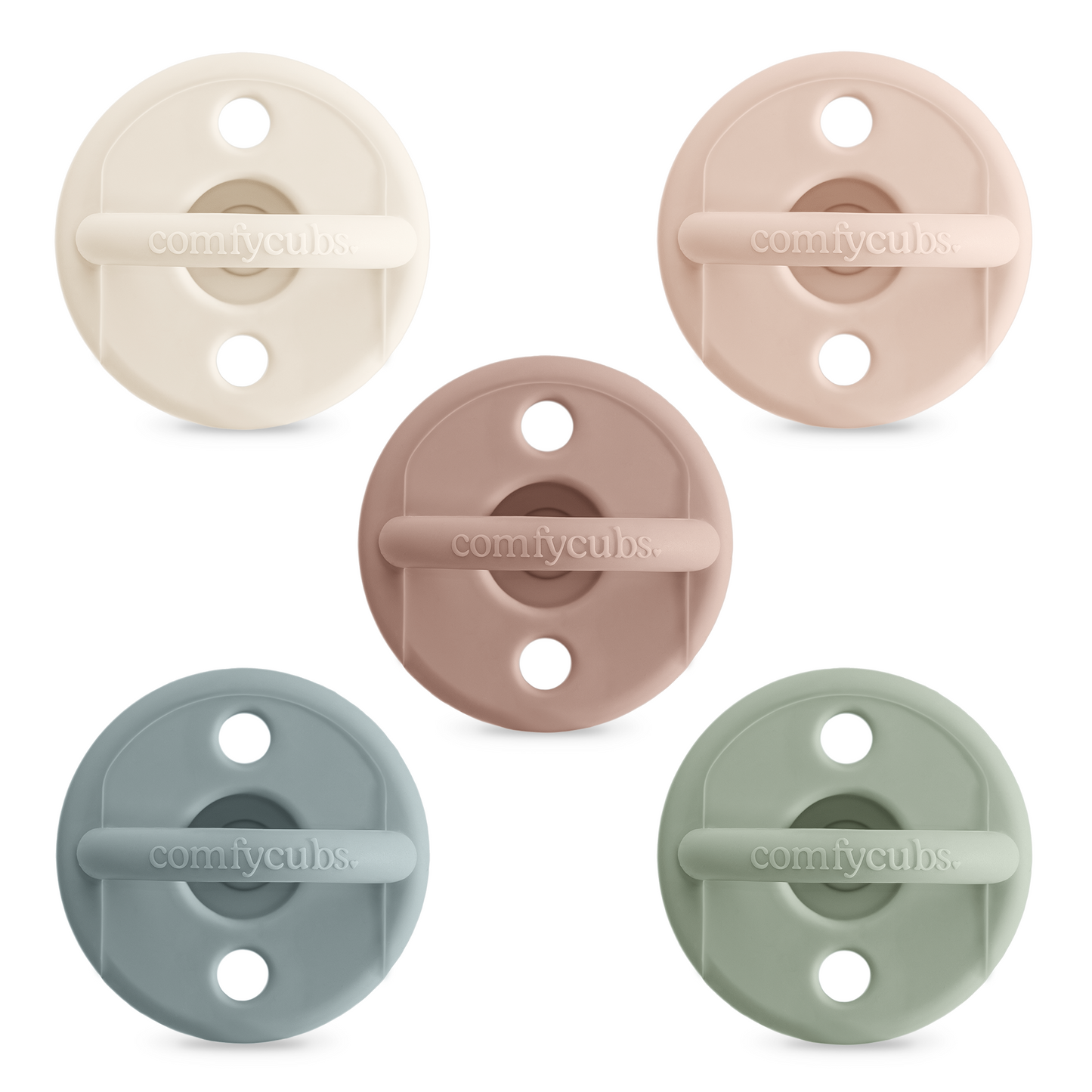 Pacifiers, 5 Pack by Comfy Cubs - Multicolor Neutral