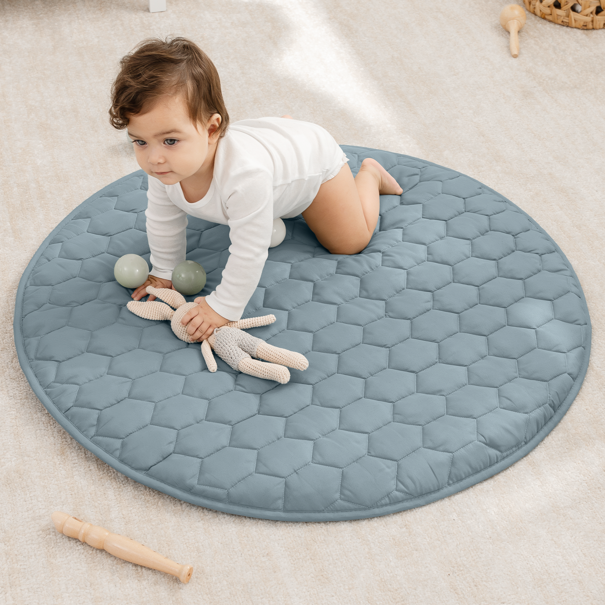 Play Mat with Non-Slip Bottom - Pacific Blue