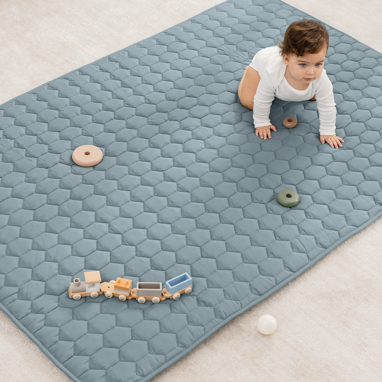 Play Mat with Non-Slip Bottom - Pacific Blue