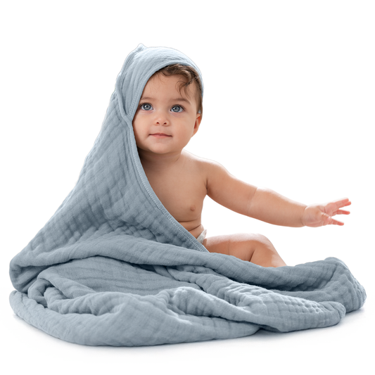 Baby Hooded Towels by Comfy Cubs - Pacific Blue
