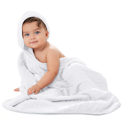 Baby Hooded Towels by Comfy Cubs - White