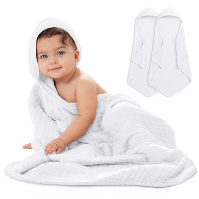 Baby Hooded Towels by Comfy Cubs - White