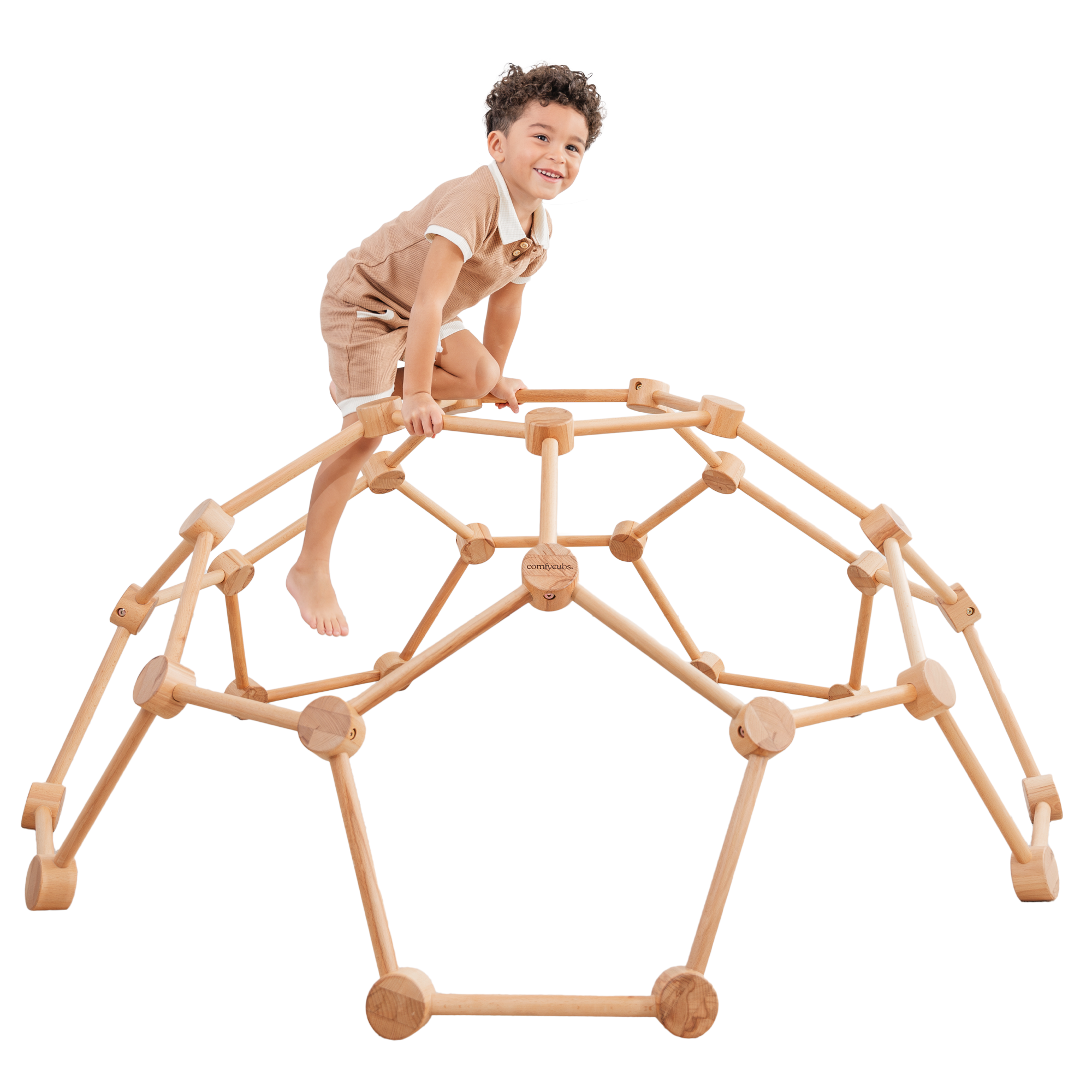 Wooden Climber for Kids by Comfy Cubs (Natural Wood)