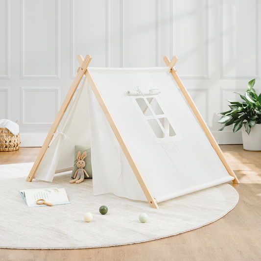 Kids Indoor Play Tent by Comfy Cubs - Natural Wood