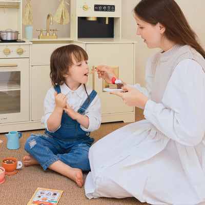 Tiny Land® Wooden Kids Play Coffee Maker Set - Kidtoycart
