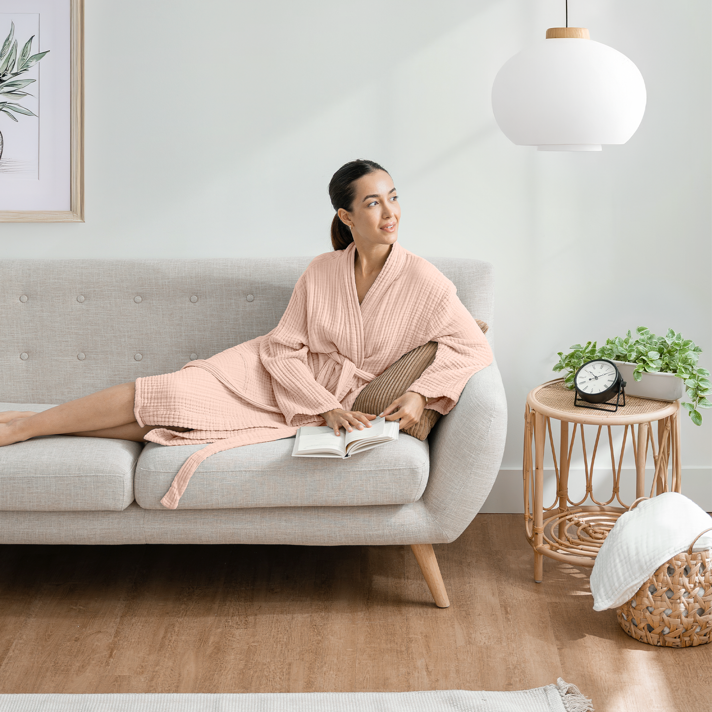 Muslin Bathrobe, Blush by Comfy Cubs