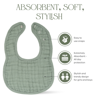 Muslin Bibs by Comfy Cubs - Fern