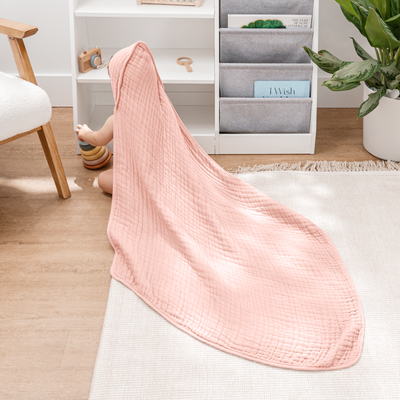 Baby Hooded Towels by Comfy Cubs - Lace Pink