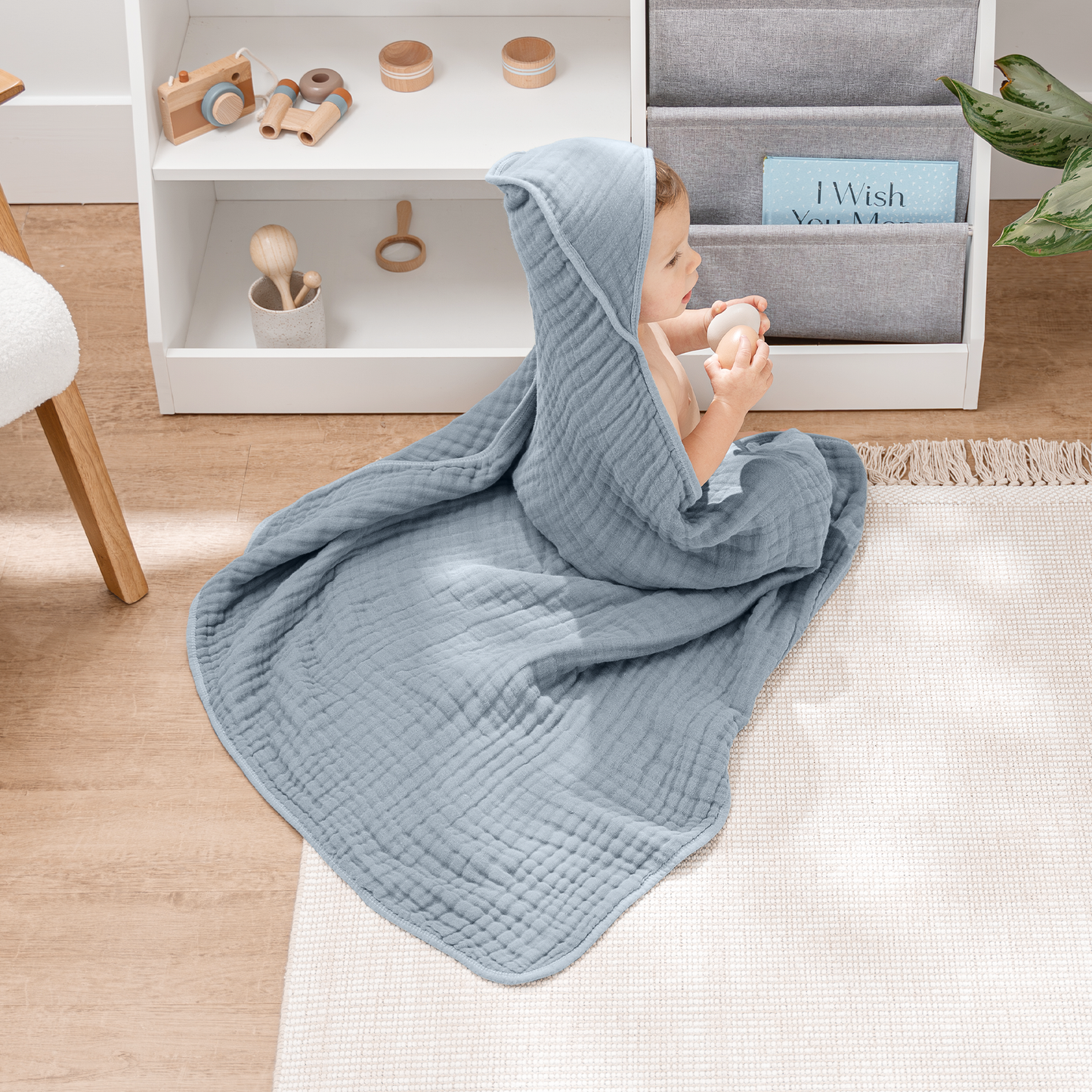 Baby Hooded Towels by Comfy Cubs - Pacific Blue