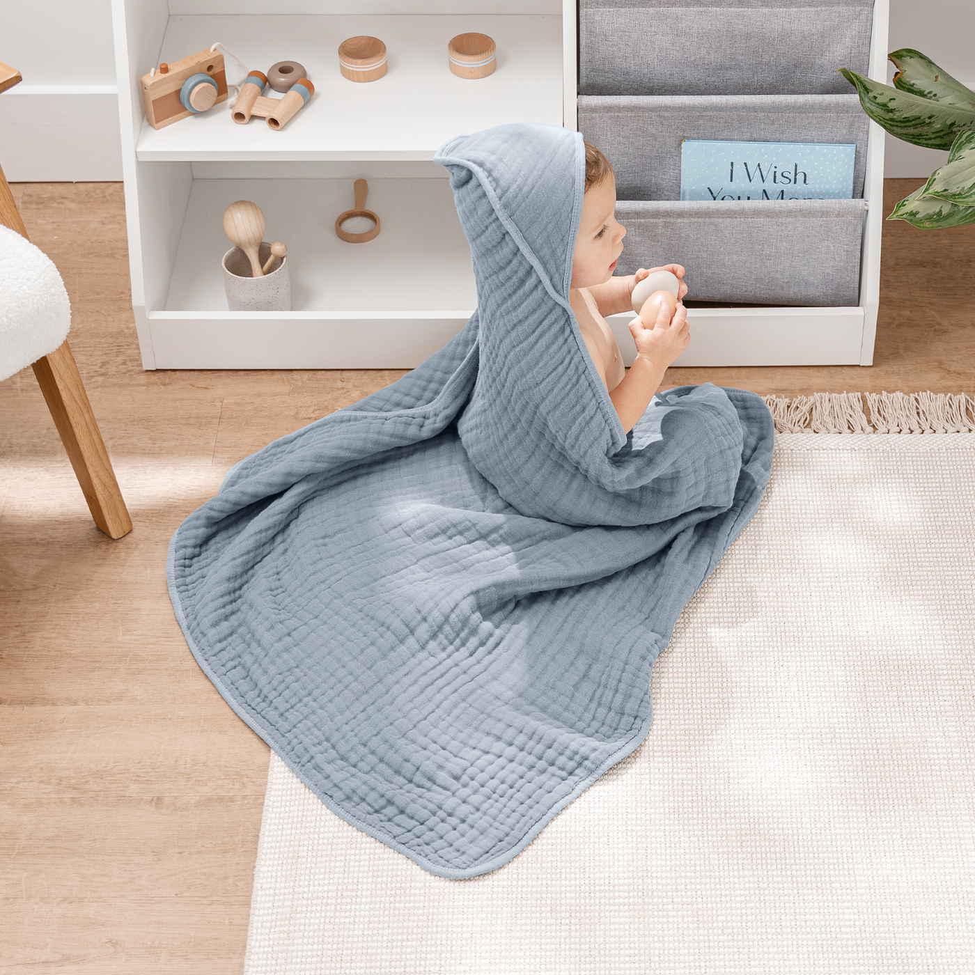 Baby Hooded Towels by Comfy Cubs - Pacific Blue & Fern