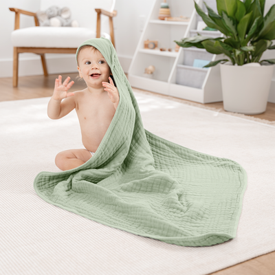 Baby Hooded Towels by Comfy Cubs - Sage