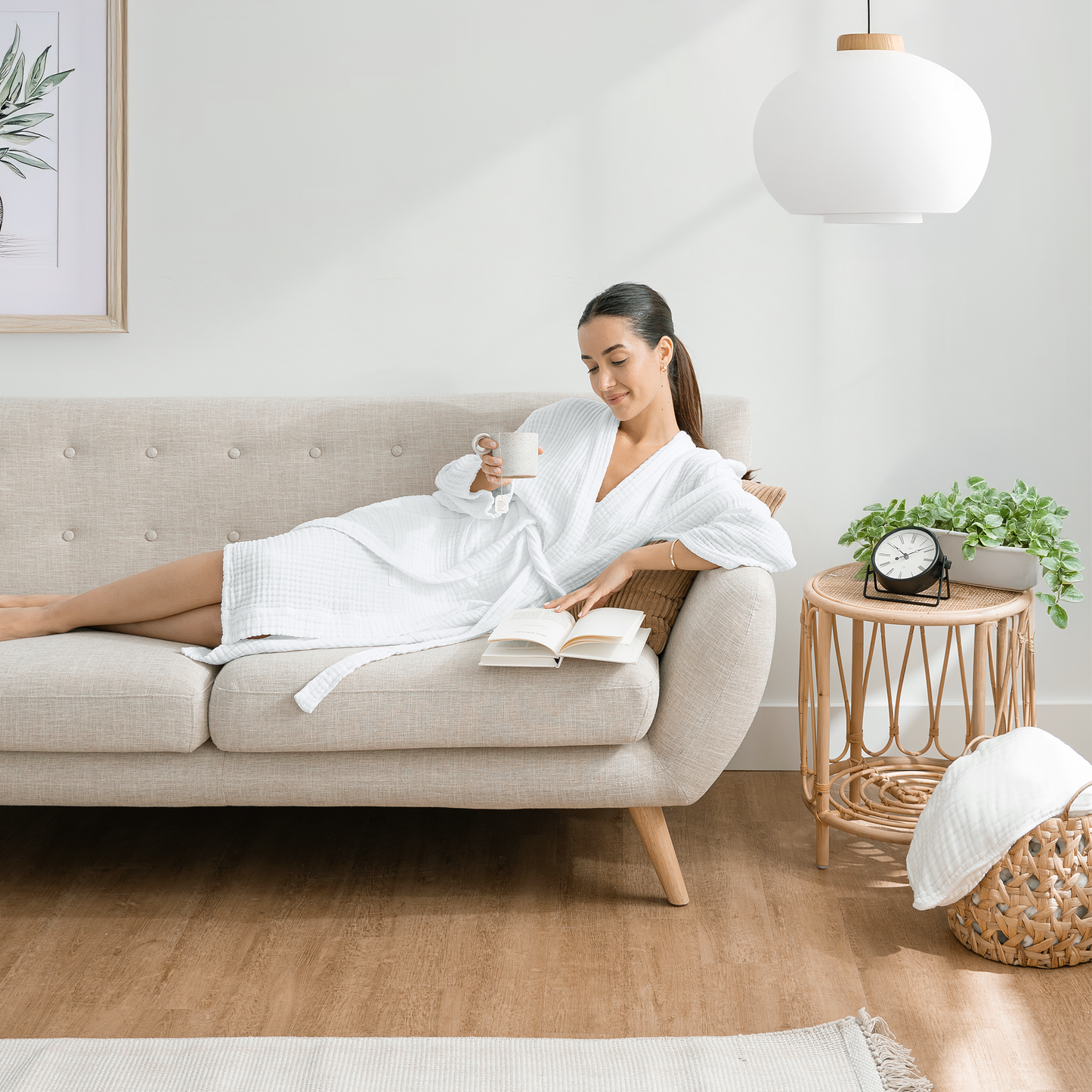 Muslin Bathrobe, White by Comfy Cubs