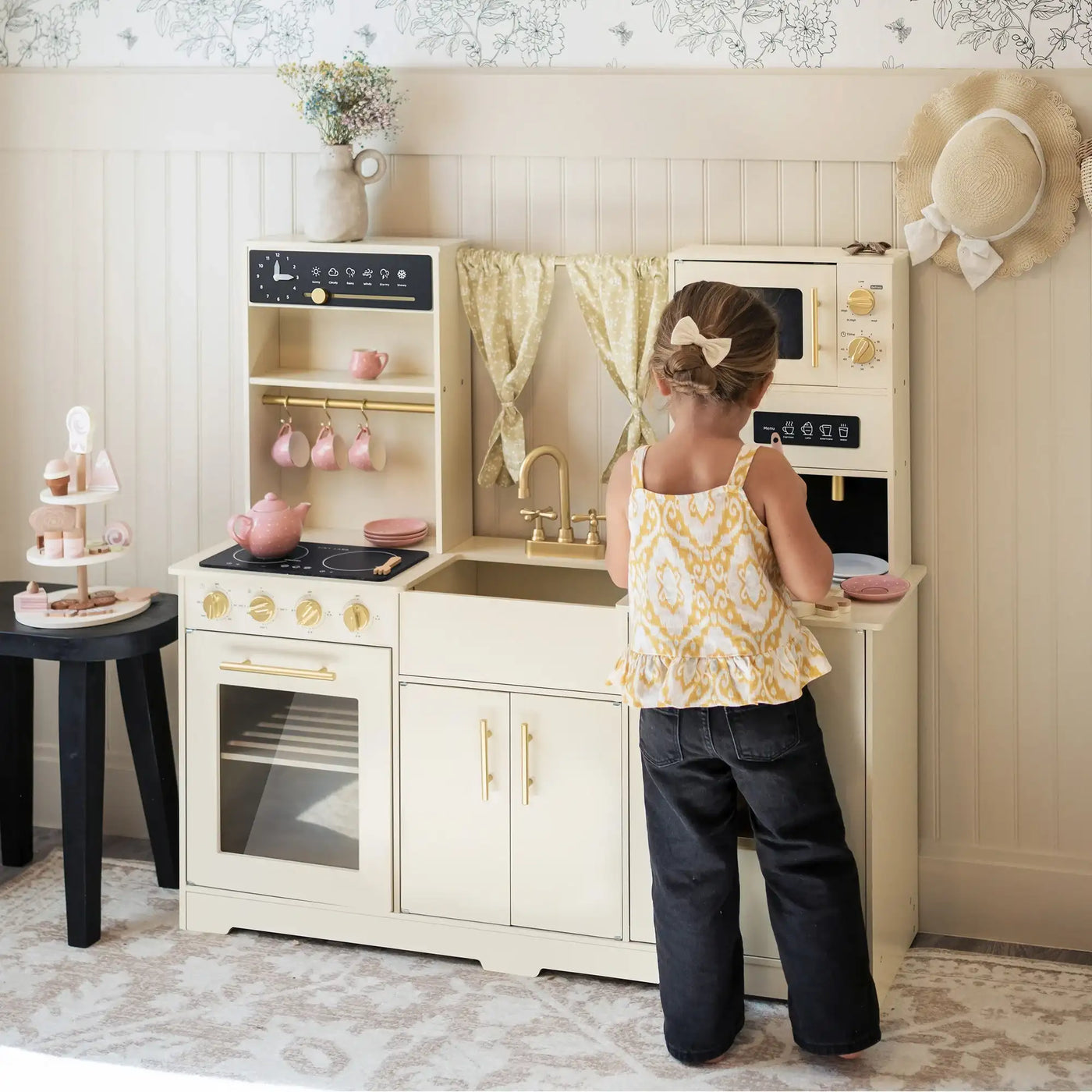 Tiny Land®  Iconic Play Kitchen - Cream - Kidtoycart