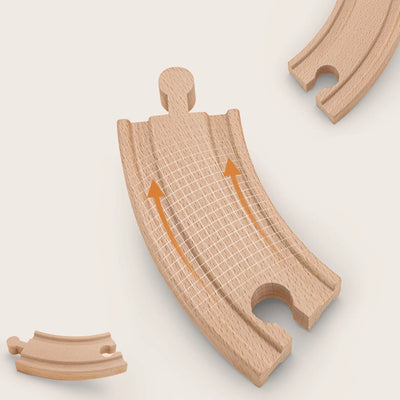 Tiny Land® Wooden Track Trains 55 Pcs - Kidtoycart
