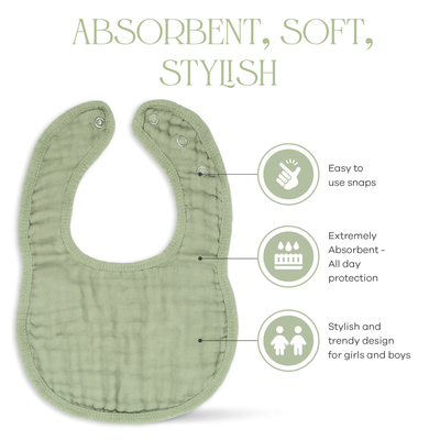 Muslin Bibs by Comfy Cubs - Sage