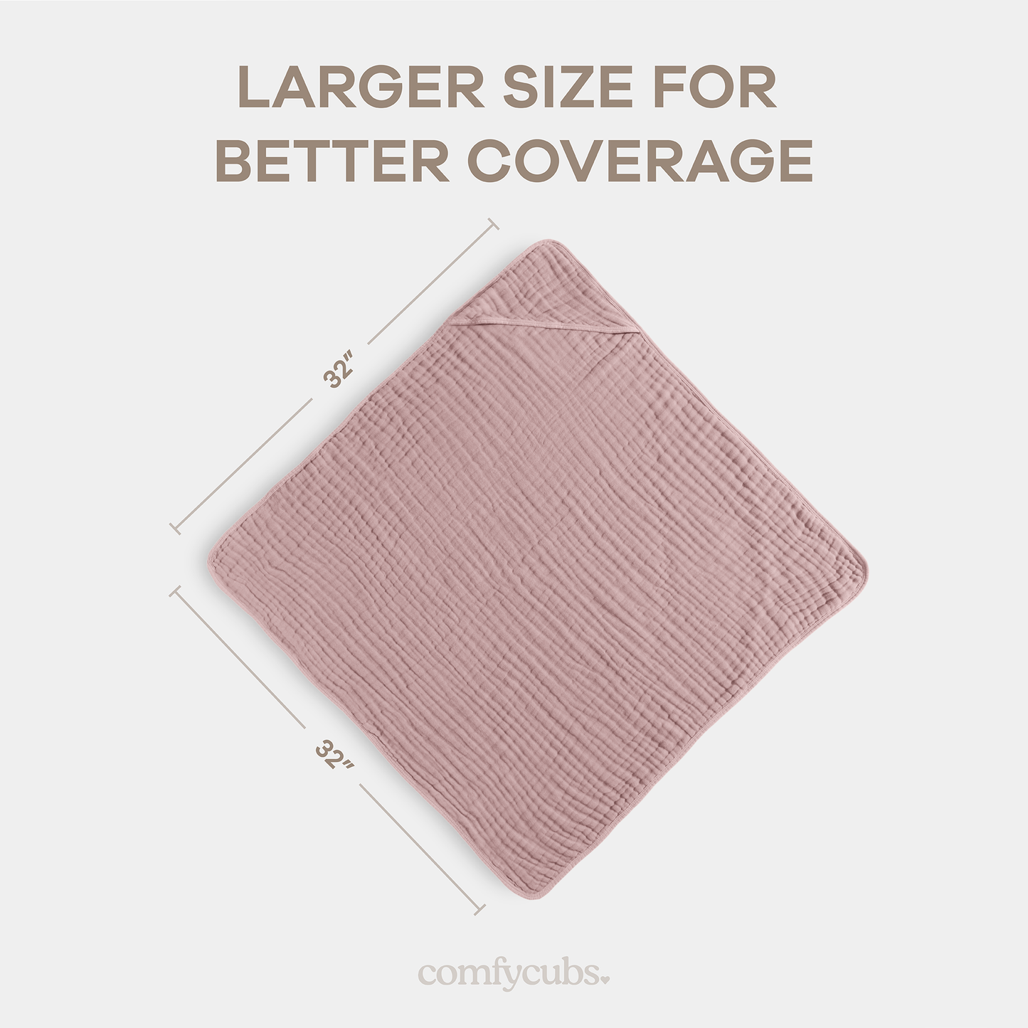 Baby Hooded Towels by Comfy Cubs - Mauve & Blush