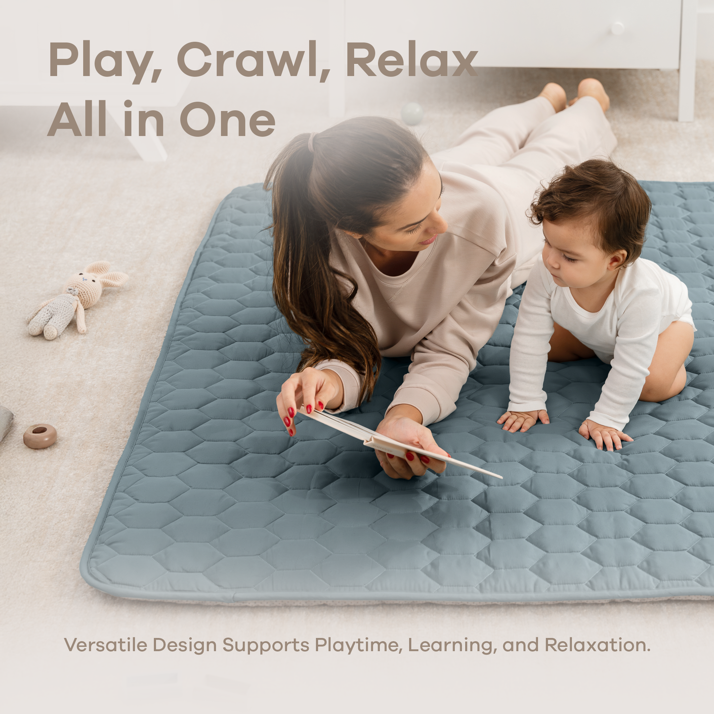 Play Mat with Non-Slip Bottom - Pacific Blue