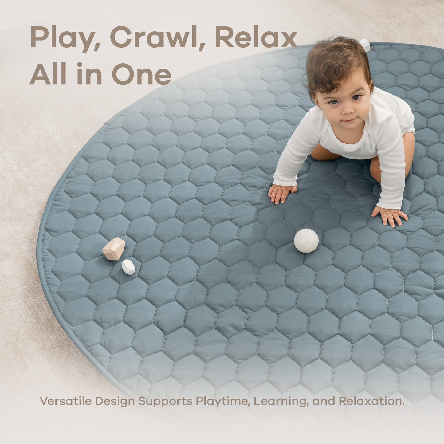 Play Mat with Non-Slip Bottom - Pacific Blue