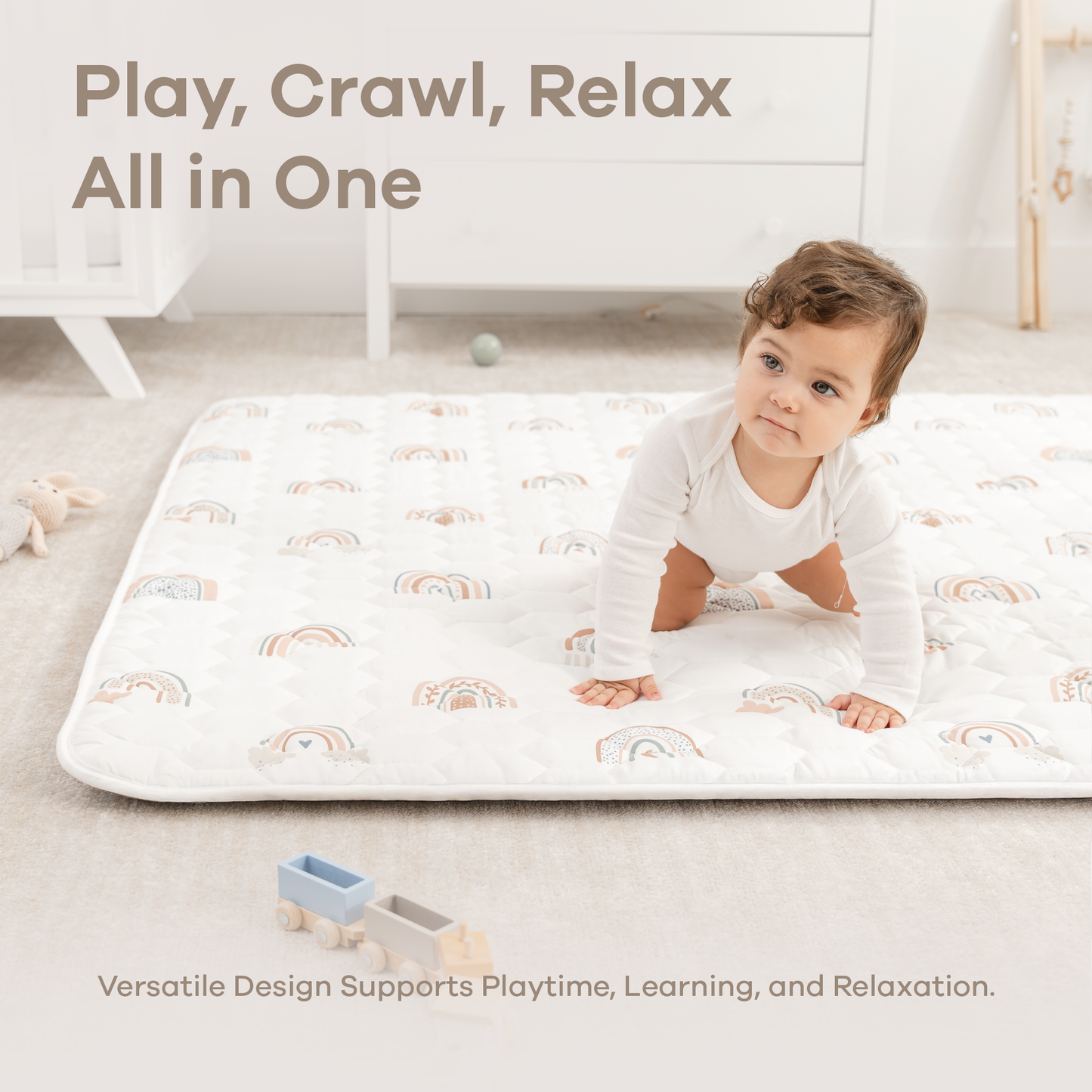 Play Mat with Non-Slip Bottom - Rainbow