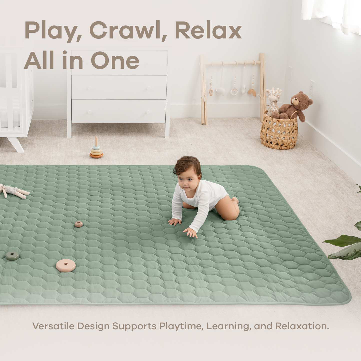 Play Mat with Non-Slip Bottom - Sage