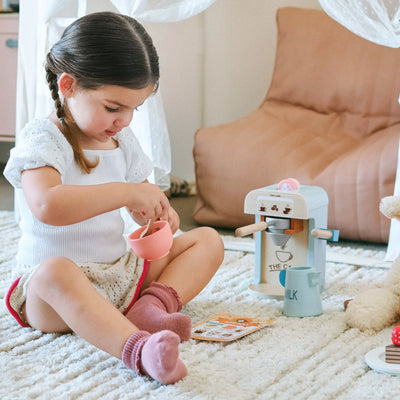 Tiny Land® Wooden Kids Play Coffee Maker Set - Kidtoycart